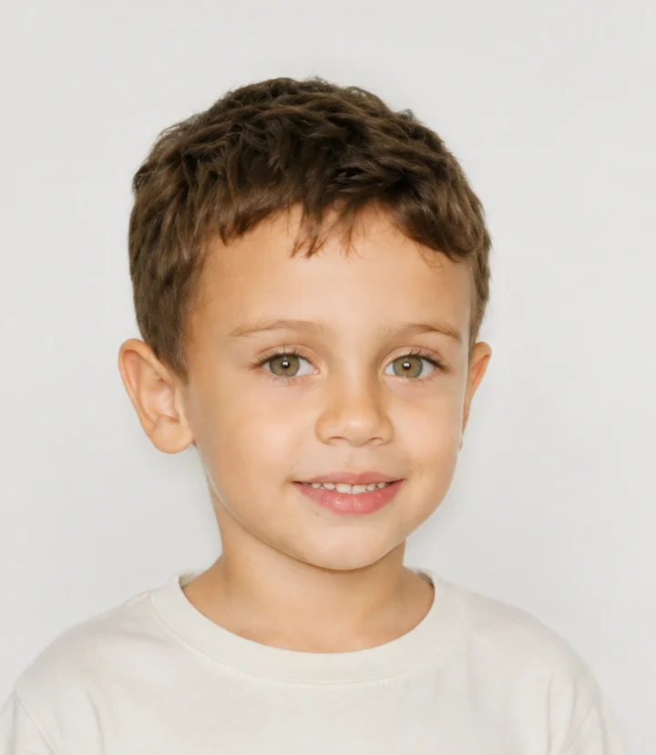 A photograph of a young boy, the kind of everyday photo a parent already has.